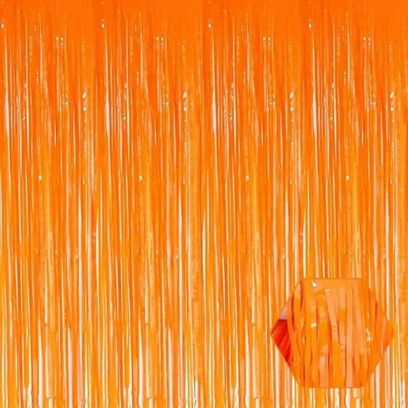 Oransje - Frynsegardin Bakgrunn - 2x1m Oransje - Frynsegardin Bakgrunn - 2x1m